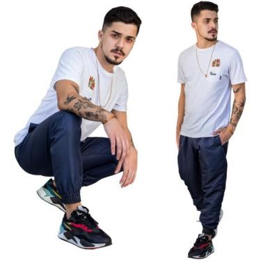 Imagem de Kit 2 Calças Jogger Skinny Com Punho 2 Bolsos Tactel Ref 416 - J94, Az