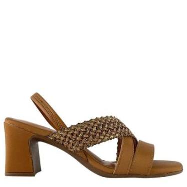 Imagem de Sandália Mississipi Feminina Salto Médio Trançado Elegante-Feminino