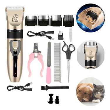 Imagem de Máquina P/ Tosar Cortar Pelo Caes Animais Cachorro - 5 IN 1 - DALING