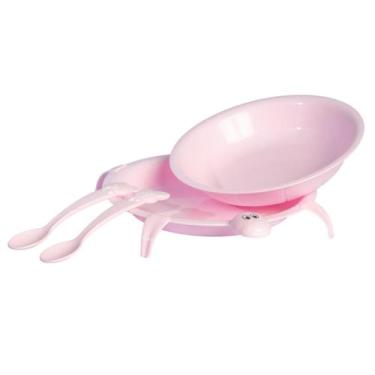 Imagem de Conjunto 2 Prato Tartaruga com 2 colheres Rosa Unidade - GIOTTO