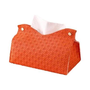 Imagem de Caixa De Lenços De Papel Em Couro PU Decorativa Com Botões Para Casa, 
