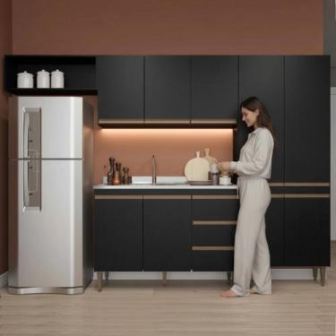 Imagem de Armário de Cozinha Modulada Compacta 4 peças 2,80m Essenza Móvel na Ca