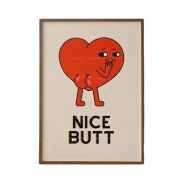 Imagem de Pintura Em Tela De Corações Animados Bege Estilo Retrô Sem Coca-Cola P