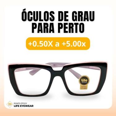 Imagem de Óculos Quadrado Marília Grau +0,50 a +5,00 Feminino Leitura Hipermetro
