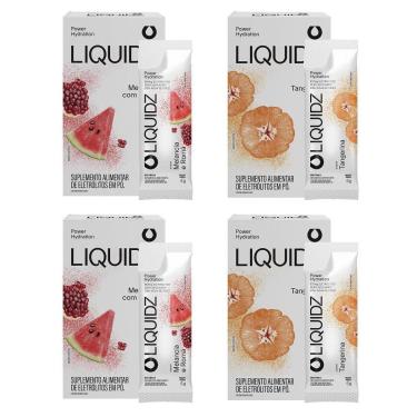 Imagem de LIQUIDZ - Eletrólitos Zero Açúcares - Melancia | Tangerina - Kit 4 Caixas - 24 sachês-Unissex