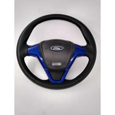 Imagem de Volante Esportivo Ford Titanium Eco Fiesta Ka Escort Azul - Fomoco