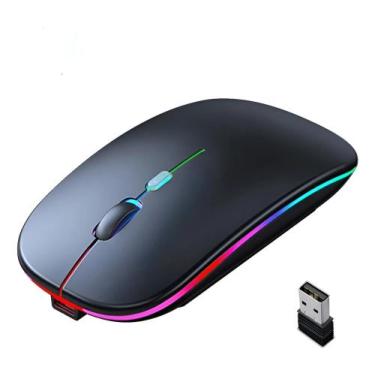 Imagem de Mouse Sem Fio Recarregável Wireless Bluetooth Optico Led Rgb Colorido 