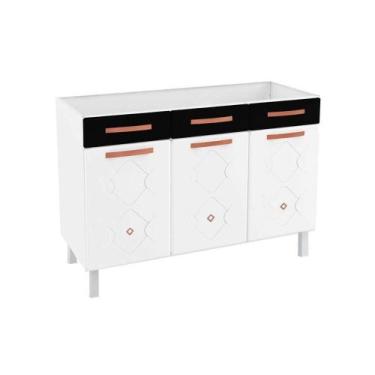 Imagem de Módulo Cozinha Telasul Mirage New 3 Portas e 3 Gavetas s/ Tampo Branco