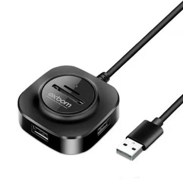 Imagem de Hub usb 5 em 1 exbom uh-r23 3 usb + leitor sd e micro sd