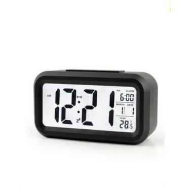 Imagem de Relógio De Mesa Despertador Digital Portátil Preto - Foxhome