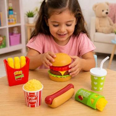 Imagem de Kit cozinha infantil lanchonete fast food brinquedo mequi - Yeet