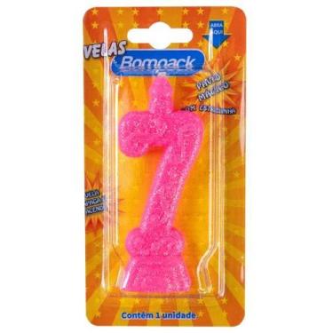 Imagem de Kit c/ 6 Vela Supernumeros Bompack N7 Rosa Un - Embrast
