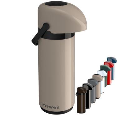 Imagem de Garrafa Térmica De Mesa 1 Litro de Pressão com alça Ampola de Vidro Ve
