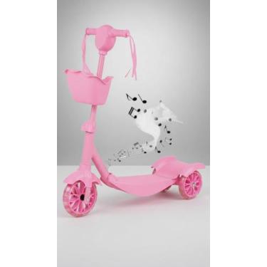 Imagem de Patinete Infantil 3 Rodas Luz e Som Rosa - Congratulations Store