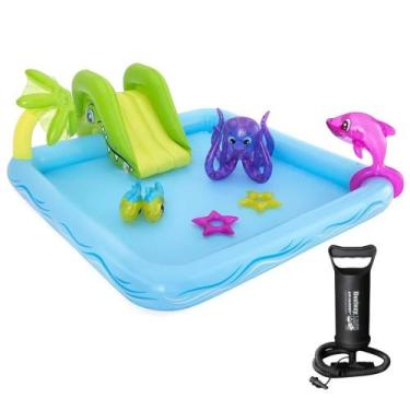 Imagem de Piscina Inflável Infantil Playground Fundo do Mar 308 Litros com Acess