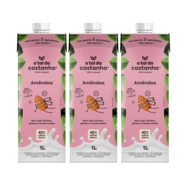Imagem de Kit 3 bebida vegetal plant based amendoa 1l natural a tal da castanha