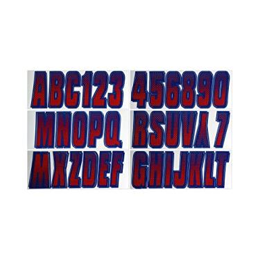 Imagem de Hardline Products Series 300 Factory Matched 3-Inch Boat & PWC Registration Number Kit, Red/Purple