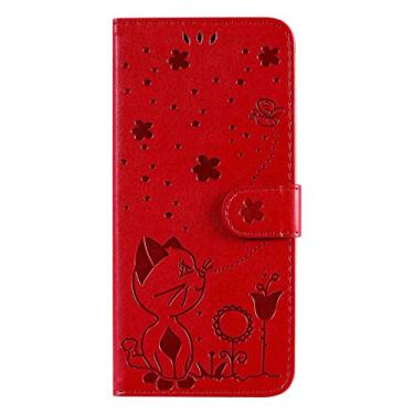 Imagem de MojieRy Estojo Fólio de Capa de Telefone for SAMSUNG GALAXY J5 PRIME, Couro PU Premium Capa Slim Fit for GALAXY J5 PRIME, 2 slots de cartão, exatamente encaixar, vermelho