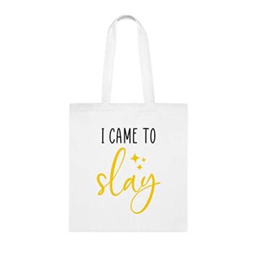 Imagem de Bolsa Slay, Presente Tote Slay, Bolsa de Ombro Slay, Sacos Reutilizáveis, Cesta de Aniversário de Natal, Presente Para Ela, Presente Para Ela, Bolsa Feminina, Branco