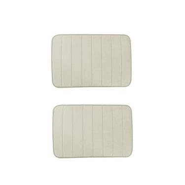 Imagem de Tapete Banheiro Retangular Macio Antiderrapante Marfim 2un