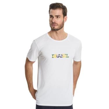 Imagem de Camiseta Masculina Brasil Copa Mmt Branco - Gilzer