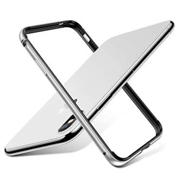 Imagem de Capa protetora de metal de alumínio para iPhone 13 12 11 Pro XS Max 13Pro XR X 7 8 14 Plus Capa de telefone Coque Frame Acessórios, Prata, Para iPhone 12