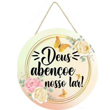 Imagem de Placa decorativa com frase Deus abençoe nosso lar 056