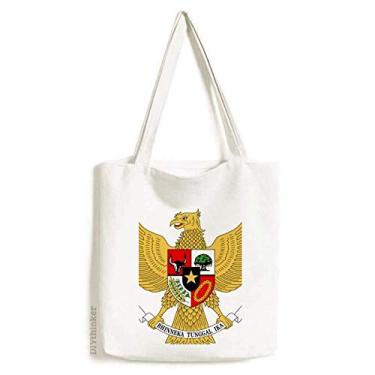 Imagem de Bolsa de lona com emblema nacional da Indonésia, bolsa de compras casual