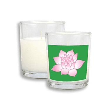 Imagem de Flor de flor flor de lótus padrão rosa velas brancas cera de incenso perfumada de vidro