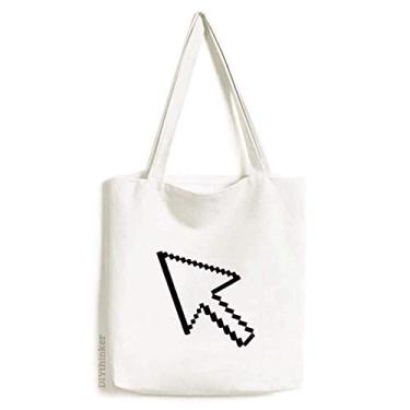 Imagem de Bolsa de lona para computador Mouse Arrow Pixel bolsa de compras casual