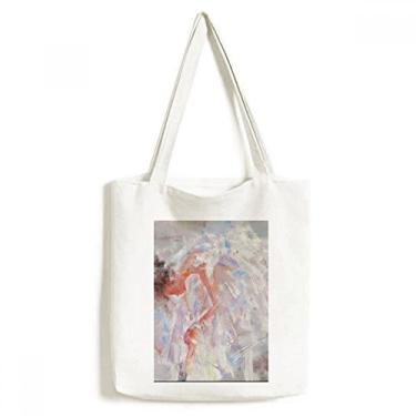 Imagem de Bolsa de lona para meninas balé XJJ com pintura a óleo bolsa de compras casual
