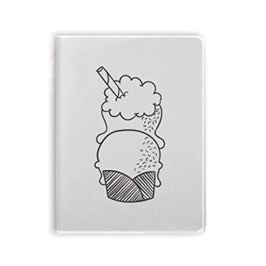 Imagem de Caderno de biscoitos pretos com desenho de sorvete e capa macia para diário