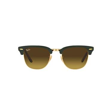 Imagem de Óculos de Sol Ray-Ban Clubmaster Folding 0RB2176 136885 Tam 51 / Verde/Ouro - Lentes Marrom
