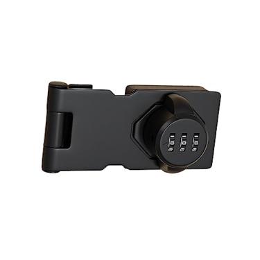 Imagem de Ioensy Senha mecânica Fechadura de porta Fechadura de gaveta com parafusos Combinação de discagem mecânica Fechadura de geladeira Fechadura de geladeira para, PRETO