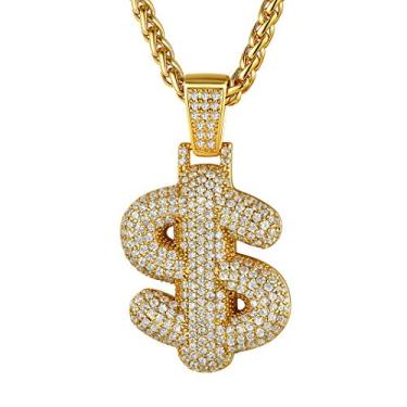 Imagem de GOLDCHIC JEWELRY Pingente de bolha de gelo personalizado para homens, colar de letra inicial CZ banhado a ouro com corrente de tênis, pingente de alfabeto CZ masculino e feminino, joia hip hop de A a