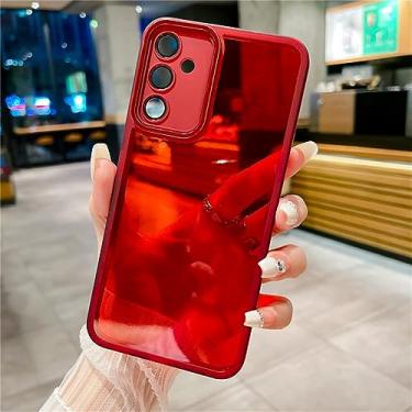 Imagem de Capa transparente de silicone para Samsung Galaxy A34 A54 A24 A14 A73 A53 A33 A23 A13 A32 A52 A72 4G 5G A04s Lente Vidro Protect Cover, vermelho, para A53 (4G 5G)