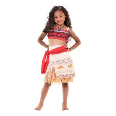 Imagem de Fantasia Moana Clássica Princesa Disney Top + Saia Infantil - Regina