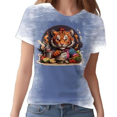 Imagem de Camiseta Camisa Tshirt Chefe Tigre Cozinheiro Cozinha Hd 3 - Enjoy Sho