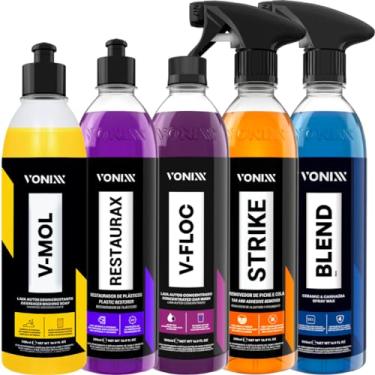 Imagem de Kit Removedor de Cola Shampoo V-Floc V-Mol Cera Blend Spray Revitalizador Restaurax Vonixx