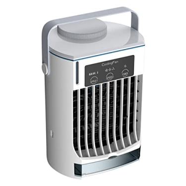 Imagem de Cinza 4 em 1 Mini Ar Condicionado Portátil Refrigeração Fria Quarto Aircooler Pequeno Usb Desktop-Cooling Fan 500ml Tanque de Água Móvel Para Quarto Carros Casa #QBdB3