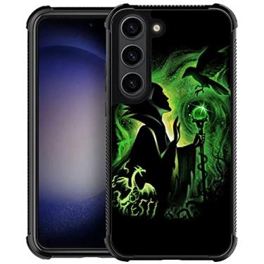 Imagem de CARLOCA Capa compatível com Samsung Galaxy S23 Plus, estampa Green Magic Lady, ultra proteção à prova de choque de silicone macio TPU antiderrapante para Apple Samsung Galaxy S23 Plus