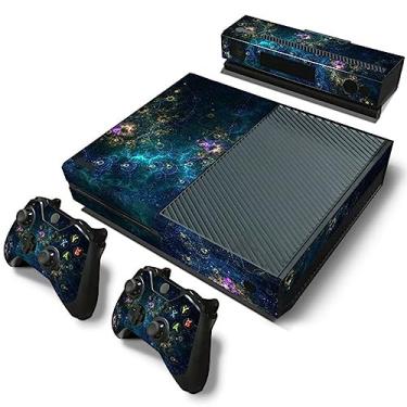 Imagem de Capa protetora de vinil adesivo para console Microsoft Xbox One com duas películas de controle sem fio grátis - Galáxia colorida