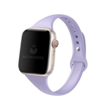 Imagem de Pulseira Silicone Sport Fina Esportiva Slim, compatível com Apple Watch (42mm/44mm/45mm, Lilás)