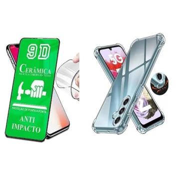 Imagem de Kit Capa Capinha Case Anti Impacto e Película Ceramica 9D Compatível Samsung Galaxy A34 5G