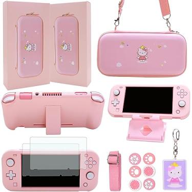 Imagem de GUTIAL Accessories Bundle for Nintendo Switch Lite - Cute Kawaii NS Lite Accessories kit for Grils Boys Kids with Carrying Case, Cartoon Cover Case, Screen Protector, Stand - Pink