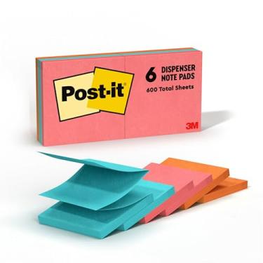 Imagem de Post-it Notas super adesivas, 7,6 x 7,6 cm, 6 blocos, 2 vezes o poder de colagem, Poptimistic, cores brilhantes, recicláveis (622-8SSAN)