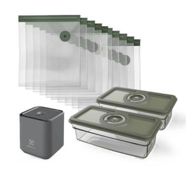 Imagem de Conjunto Seladora Portátil com 10 Sacos e 02 Potes Herméticos para Fechamento a Vácuo - Kit Bomba a Vácuo Portátil com Fechamento a Vácuo + Sacos para Fechamento a Vácuo 10 Unidades Electrolux