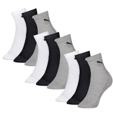 Imagem de Kit 9 Pares Meias Cano Médio Algodão Sport Unissex - Selene, 39 A 43, 