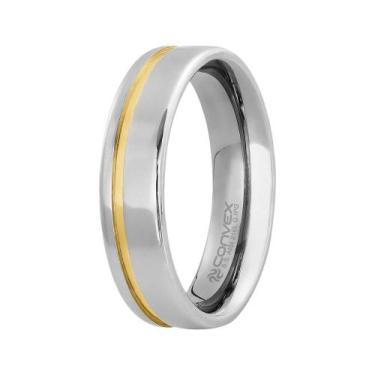 Imagem de Aliança de Namoro Londres 6mm com Filete Lateral Gold IPG - Convex, 26