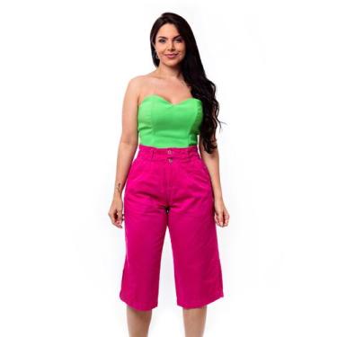 Imagem de Bermuda Jeans Pantacourt  - Restrito Jeans, 40, Rosa